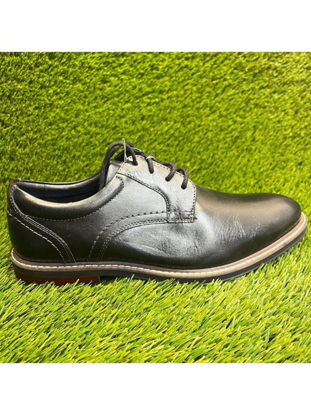 Nunn Bush‎ Westfield Mens Size 9.5 Black Classic Plain Toe Oxford Dress Shoes